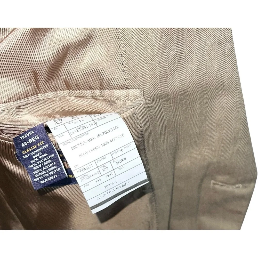 Stafford Blazer Sport Coat Blazer Men’s Size 44R Tan Classic Fit Travel 2 Button